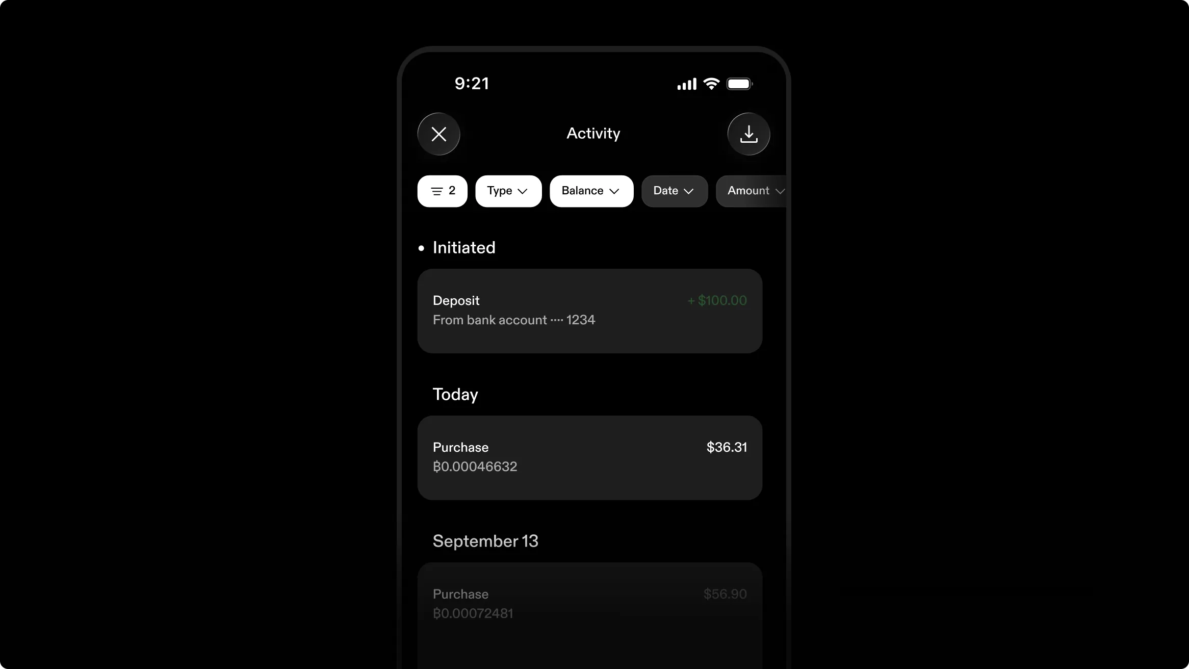 Explore your transaction history